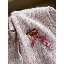 彩色刺綉軟糯麻花早秋韓系針織毛衣開衫外套女甜美學院風春秋上衣