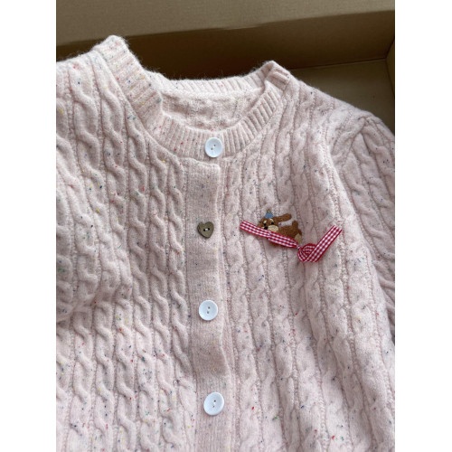 彩色刺綉軟糯麻花早秋韓系針織毛衣開衫外套女甜美學院風春秋上衣 彩色刺綉軟糯麻花早秋韓系針織毛衣開衫外套女甜美學院風春秋上衣