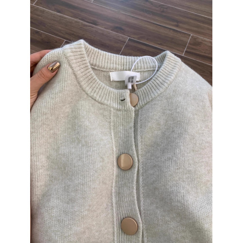 花卡色氣質高級感紐釦毛衣開衫女秋冬新款韓系寬松百搭針織衫外套 花卡色氣質高級感紐釦毛衣開衫女秋冬新款韓系寬松百搭針織衫外套