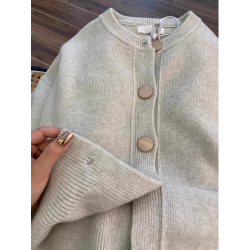 花卡色氣質高級感紐釦毛衣開衫女秋冬新款韓系寬松百搭針織衫外套 花卡色氣質高級感紐釦毛衣開衫女秋冬新款韓系寬松百搭針織衫外套