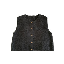 法式復古小金釦圓領針織馬甲女寬松韓系百搭溫柔顯瘦秋冬曡穿毛衣