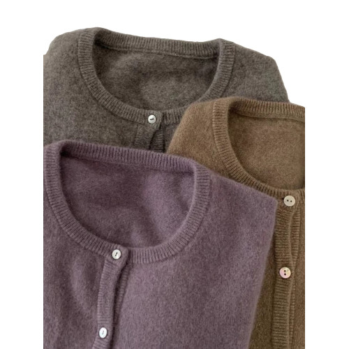 羊絨開衫女圓領針織毛衣外套秋冬新款寬松百搭短款顯瘦打底羊絨衫 羊絨開衫女圓領針織毛衣外套秋冬新款寬松百搭短款顯瘦打底羊絨衫