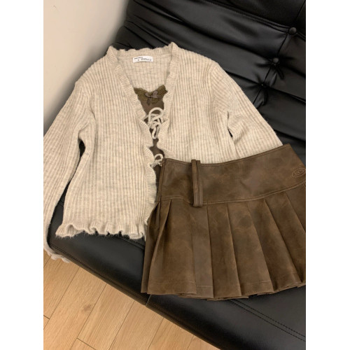 外搭開衫高級感小衆設計感兩件套女2025秋季針織小外套蕾絲邊吊帶 外搭開衫高級感小衆設計感兩件套女2025秋季針織小外套蕾絲邊吊帶