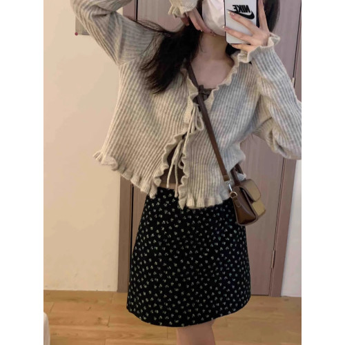 外搭開衫高級感小衆設計感兩件套女2025秋季針織小外套蕾絲邊吊帶 外搭開衫高級感小衆設計感兩件套女2025秋季針織小外套蕾絲邊吊帶