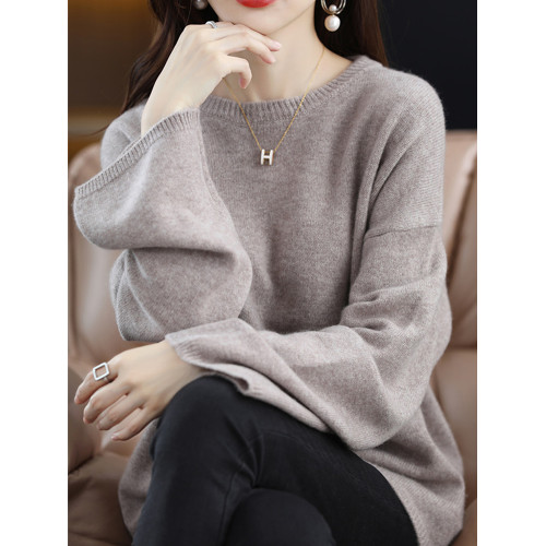 法式高級感落肩圓領毛衣女秋冬內搭仿浣熊絨針織衫打底軟糯上衣厚