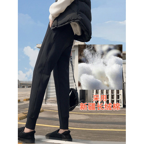 灰色運動褲女秋冬季2025新款外穿休閒運動加厚加絨哈倫小腳衛褲子 灰色運動褲女秋冬季2025新款外穿休閒運動加厚加絨哈倫小腳衛褲子