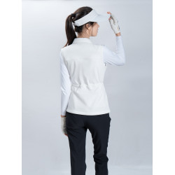 春秋季高爾夫女士馬甲薄絨背心運動款百搭修身透氣速乾女裝馬夾