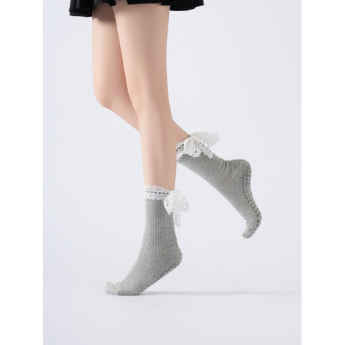 XY0859花色折釦蕾絲綁帶瑜珈襪防滑舞蹈襪百搭健身跳操蝴蝶結襪 XY0859花色折釦蕾絲綁帶瑜珈襪防滑舞蹈襪百搭健身跳操蝴蝶結襪