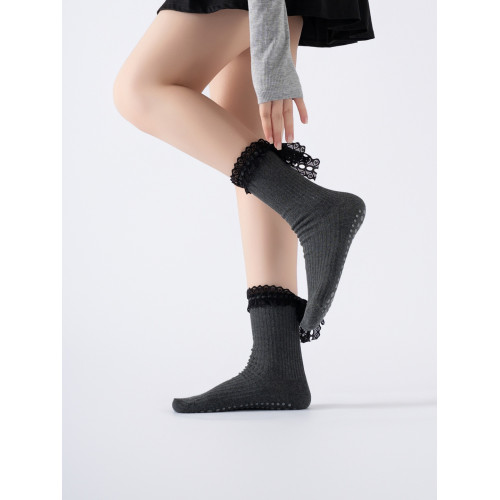 XY0859花色折釦蕾絲綁帶瑜珈襪防滑舞蹈襪百搭健身跳操蝴蝶結襪 XY0859花色折釦蕾絲綁帶瑜珈襪防滑舞蹈襪百搭健身跳操蝴蝶結襪