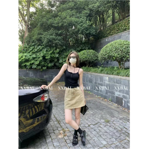 辣妹純欲帶胸墊吊帶背心女2025新款春秋季內搭外套打底上衣夏外穿