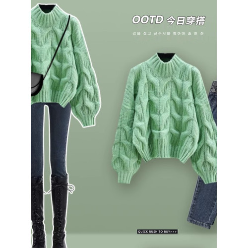 奶fufu慵懶白色麻花毛衣女秋冬溫柔軟糯針織衫純色寬松高級感上衣 奶fufu慵懶白色麻花毛衣女秋冬溫柔軟糯針織衫純色寬松高級感上衣