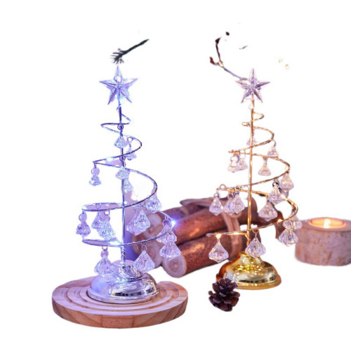 聖誕樹燈聖誕節裝飾品桌面家用鐵藝聖誕樹簡約小夜燈送人禮物螺旋 聖誕樹燈聖誕節裝飾品桌面家用鐵藝聖誕樹簡約小夜燈送人禮物螺旋