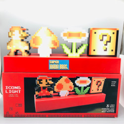 可愛創意夜燈像素聲控 USB小夜燈音樂節奏變色台燈裝飾電玩遊戯燈