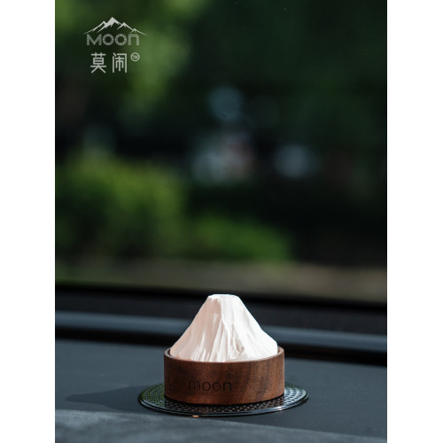 《富士山嶺》實木車用中控擺件香薰車汽車香氛擴香器擴香石高級感