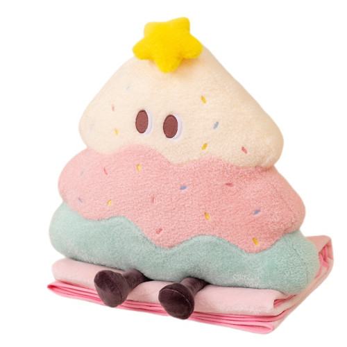 聖誕蛋糕樹抱枕二合一空調毯空調被辦公室靠墊車用午睡毯子靠背 聖誕蛋糕樹抱枕二合一空調毯空調被辦公室靠墊車用午睡毯子靠背