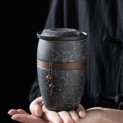 日式茶水分離泡茶杯陶瓷帶蓋創意過濾辦公室可攜式家用喝茶杯水杯