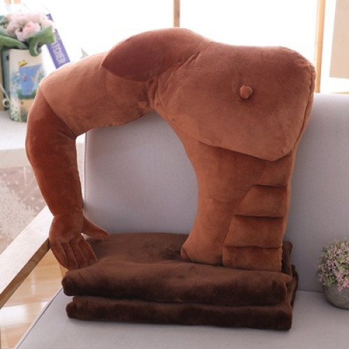 男朋友手臂睡覺肌肉男抱枕毛絨玩具創意胳膊靠墊被絨毯情人節禮物 男朋友手臂睡覺肌肉男抱枕毛絨玩具創意胳膊靠墊被絨毯情人節禮物