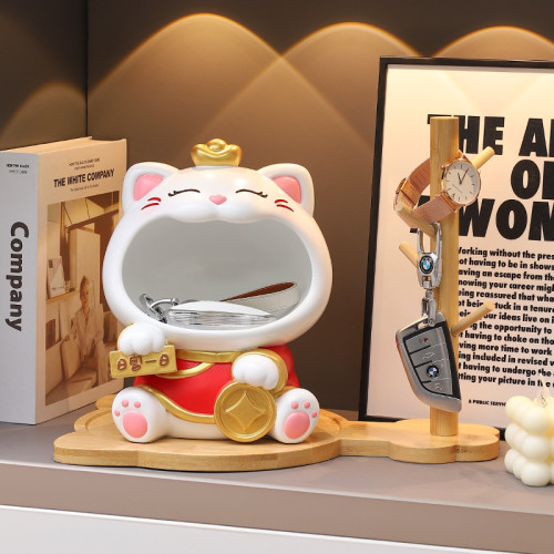 國潮大嘴招財貓玄關鑰匙收納擺件喬遷新居客廳裝飾喜慶花藝禮物 國潮大嘴招財貓玄關鑰匙收納擺件喬遷新居客廳裝飾喜慶花藝禮物