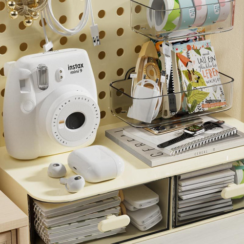 洞洞板桌面立式置物架奶油風臥室家用宿舍學習桌整理學生書桌收納 洞洞板桌面立式置物架奶油風臥室家用宿舍學習桌整理學生書桌收納