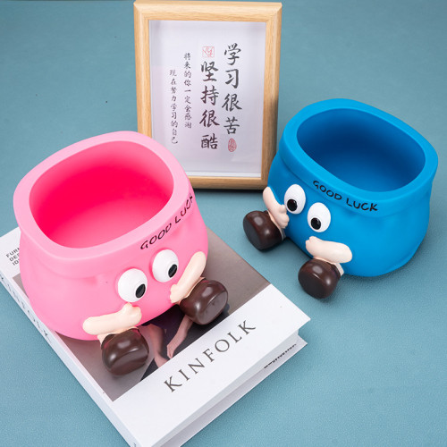 可愛卡通紙袋收納擺件大容量筆筒辦公室工位桌面裝飾創意生日禮物 可愛卡通紙袋收納擺件大容量筆筒辦公室工位桌面裝飾創意生日禮物