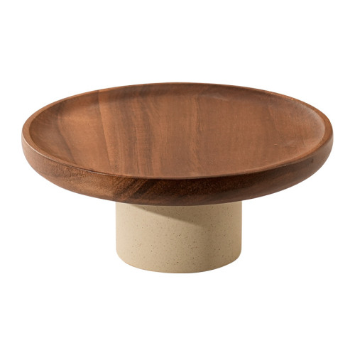 相思木蛋糕托盤客廳家用點心盤陶土高腳果盤糕點糖果 相思木蛋糕托盤客廳家用點心盤陶土高腳果盤糕點糖果