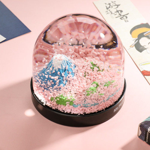 送生日禮物生日日本雪景擺件櫻花富士山水晶球女友浪漫節球男女神 送生日禮物生日日本雪景擺件櫻花富士山水晶球女友浪漫節球男女神