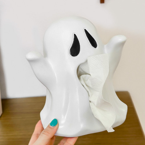 創意幽靈紙巾盒家用客廳萬聖節氛圍場景抽紙盒高級感桌面裝飾擺件 創意幽靈紙巾盒家用客廳萬聖節氛圍場景抽紙盒高級感桌面裝飾擺件