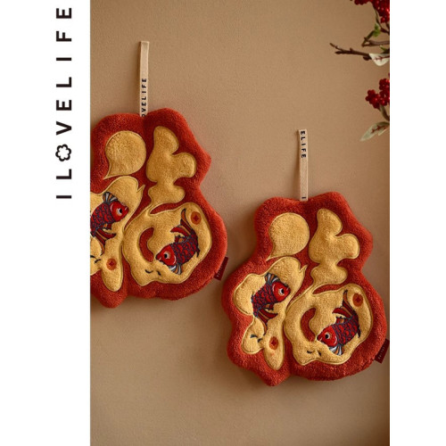 新年福字衛生間擦手巾掛式廚房超強吸水加厚速乾珊瑚絨春節擦手布 新年福字衛生間擦手巾掛式廚房超強吸水加厚速乾珊瑚絨春節擦手布