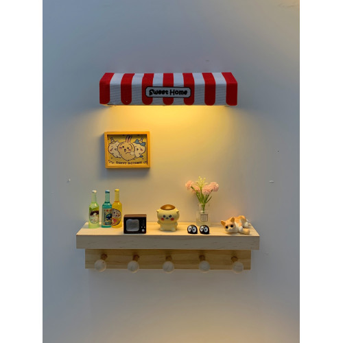 創意進門玄關掛鉤入戶鑰匙掛鉤實木壁掛式收納架現代簡約擺件裝飾