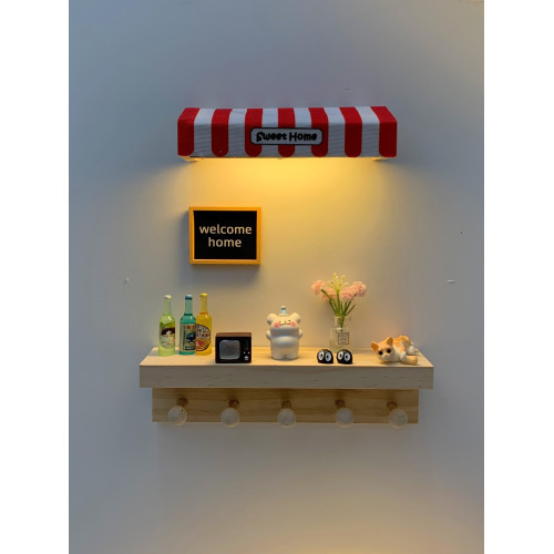 創意進門玄關掛鉤入戶鑰匙掛鉤實木壁掛式收納架現代簡約擺件裝飾