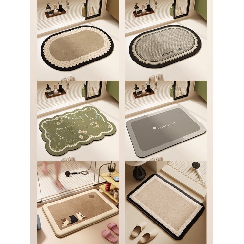 浴室吸水地墊衛生間矽藻泥腳墊厠所門口防滑地毯衛浴洗澡專用墊子