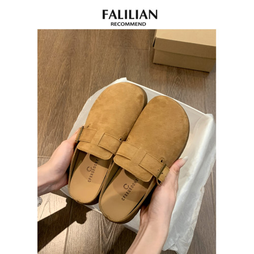 厚底勃肯鞋女鞋子2025新款秋冬外穿一腳蹬懶人棉拖博肯包頭半拖鞋 厚底勃肯鞋女鞋子2025新款秋冬外穿一腳蹬懶人棉拖博肯包頭半拖鞋