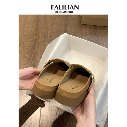 厚底勃肯鞋女鞋子2025新款秋冬外穿一腳蹬懶人棉拖博肯包頭半拖鞋 厚底勃肯鞋女鞋子2025新款秋冬外穿一腳蹬懶人棉拖博肯包頭半拖鞋