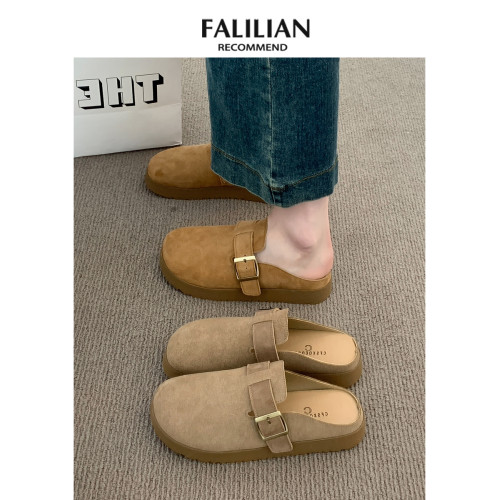 厚底勃肯鞋女鞋子2025新款秋冬外穿一腳蹬懶人棉拖博肯包頭半拖鞋 厚底勃肯鞋女鞋子2025新款秋冬外穿一腳蹬懶人棉拖博肯包頭半拖鞋