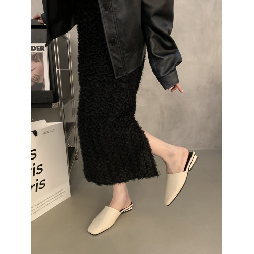 2024新款方頭軟皮單鞋涼拖鞋女夏季外穿涼鞋懶人穆勒包頭半拖鞋子 2024新款方頭軟皮單鞋涼拖鞋女夏季外穿涼鞋懶人穆勒包頭半拖鞋子