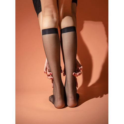 癮絲【俏】絲滑小腿絲襪1D極薄透膚JK襪中長筒顯瘦黑色壓力襪