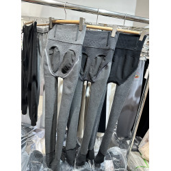 高腰魚骨棉竪條紋連腿襪收腹提臀加絨保暖外穿打底小蠻腰壓力襪女