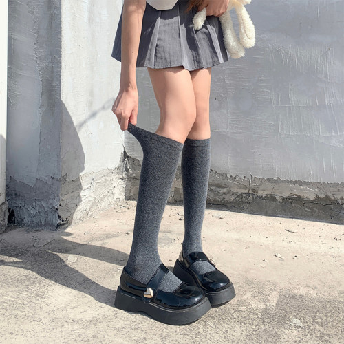 夜間教習室jk襪子女秋款日系灰色中筒小腿襪學院風長筒顯瘦壓力襪 夜間教習室jk襪子女秋款日系灰色中筒小腿襪學院風長筒顯瘦壓力襪