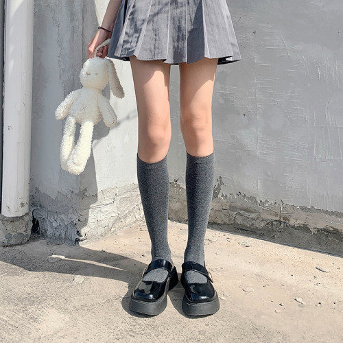 夜間教習室jk襪子女秋款日系灰色中筒小腿襪學院風長筒顯瘦壓力襪 夜間教習室jk襪子女秋款日系灰色中筒小腿襪學院風長筒顯瘦壓力襪