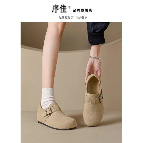 厚底內增高6cm勃肯鞋女2025秋季新款一腳蹬復古博肯單鞋豆豆樂福 厚底內增高6cm勃肯鞋女2025秋季新款一腳蹬復古博肯單鞋豆豆樂福