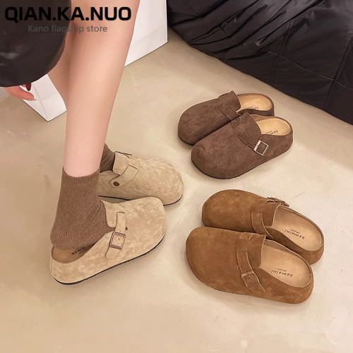 內增高勃肯鞋女2025春季新款復古厚底一腳蹬半拖鞋博肯鞋懶人外穿 內增高勃肯鞋女2025春季新款復古厚底一腳蹬半拖鞋博肯鞋懶人外穿