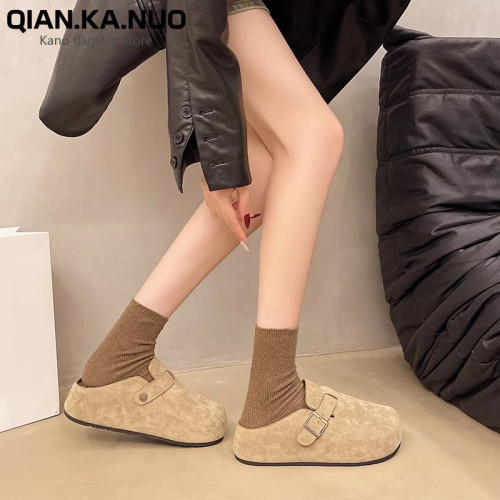 內增高勃肯鞋女2025春季新款復古厚底一腳蹬半拖鞋博肯鞋懶人外穿 內增高勃肯鞋女2025春季新款復古厚底一腳蹬半拖鞋博肯鞋懶人外穿