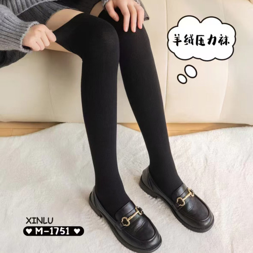 歐洲站2025冬季新款時尚純色羊絨壓力襪學院風減齡百搭過膝襪1751 歐洲站2025冬季新款時尚純色羊絨壓力襪學院風減齡百搭過膝襪1751