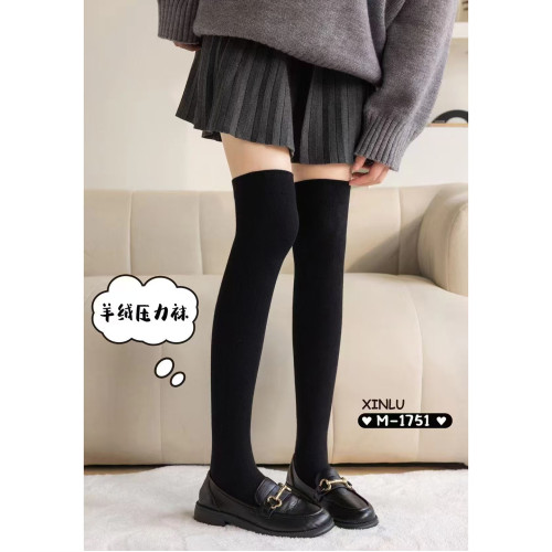 歐洲站2025冬季新款時尚純色羊絨壓力襪學院風減齡百搭過膝襪1751 歐洲站2025冬季新款時尚純色羊絨壓力襪學院風減齡百搭過膝襪1751