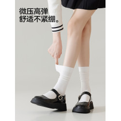貓人新款女士小腿襪過膝中筒黑白學生襪女生JK小皮鞋穿搭