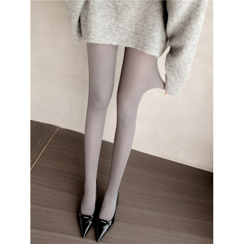 壓力襪顯瘦竪條紋連褲襪女春秋款灰色絲襪miu系襪子復古打底褲襪