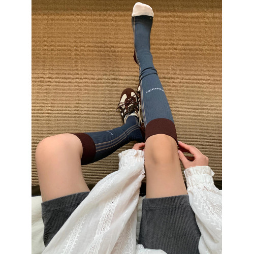 美式復古味兒~運動必入壓力襪!藍棕好美~防止肌肉跑步跳繩瘦腿襪 美式復古味兒~運動必入壓力襪!藍棕好美~防止肌肉跑步跳繩瘦腿襪