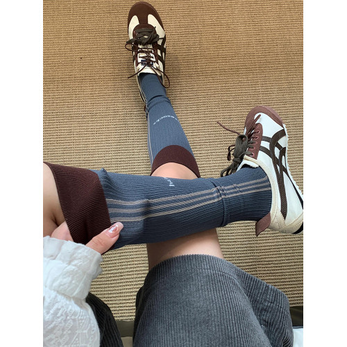 美式復古味兒~運動必入壓力襪!藍棕好美~防止肌肉跑步跳繩瘦腿襪 美式復古味兒~運動必入壓力襪!藍棕好美~防止肌肉跑步跳繩瘦腿襪