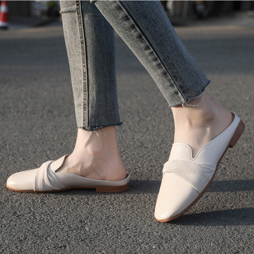 2024夏季新款無後跟懶人穆勒包頭半拖鞋女平底外穿時尚百搭女鞋子 2024夏季新款無後跟懶人穆勒包頭半拖鞋女平底外穿時尚百搭女鞋子