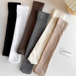 小腿襪女春秋壓力襪子顯瘦美腿秋冬純色長筒襪jk配皮鞋靴子堆堆襪